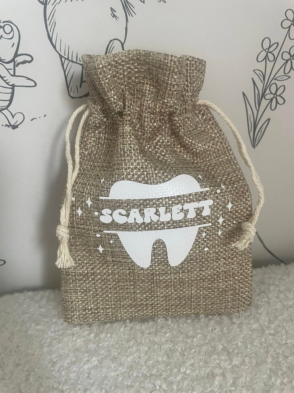 Personalised Jute Tooth Fairy Bag