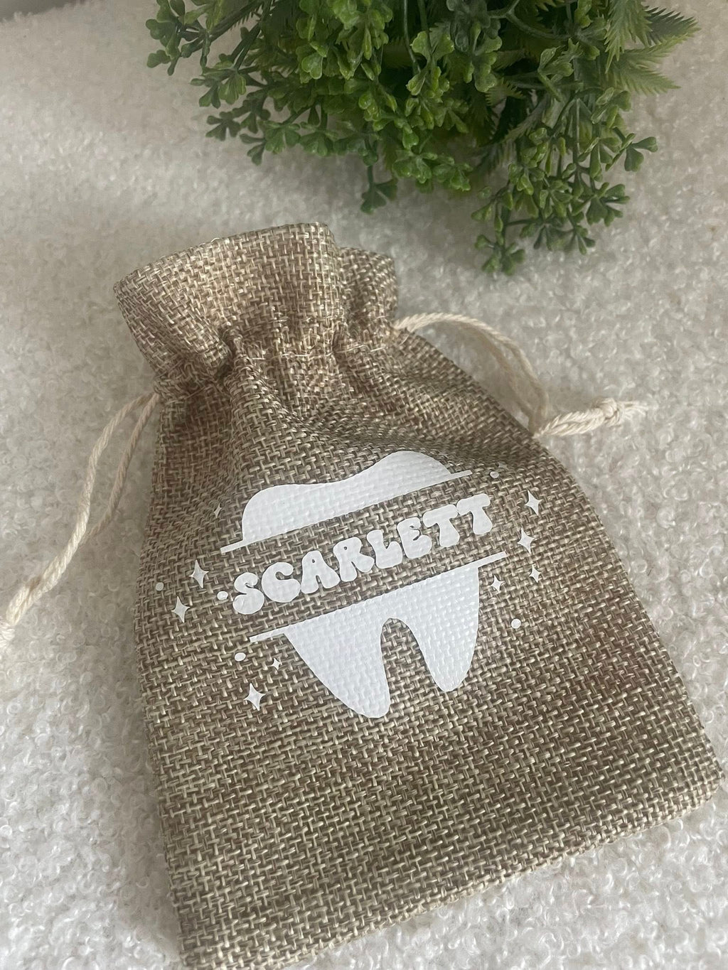 Personalised Jute Tooth Fairy Bag