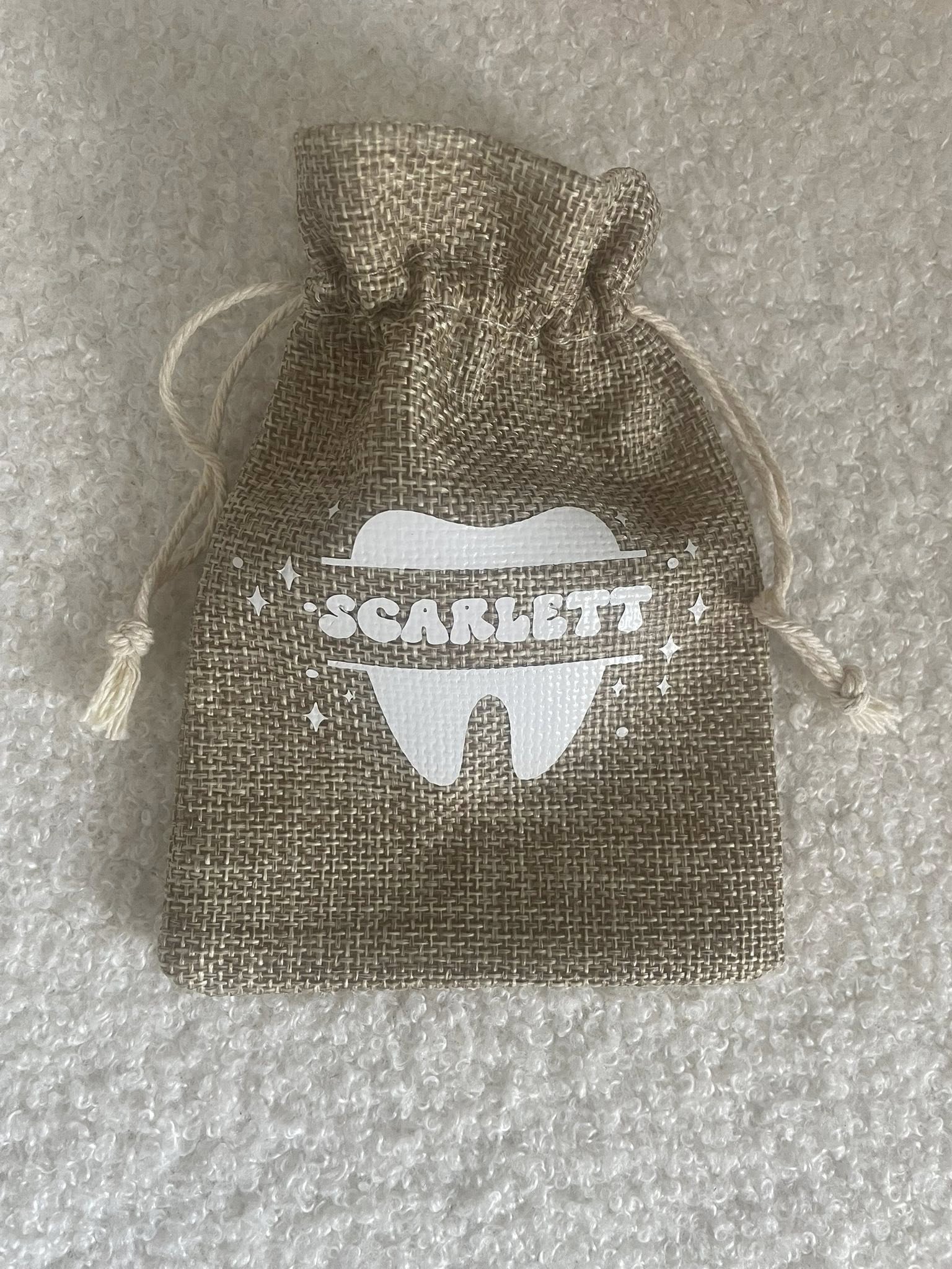 Personalised Jute Tooth Fairy Bag