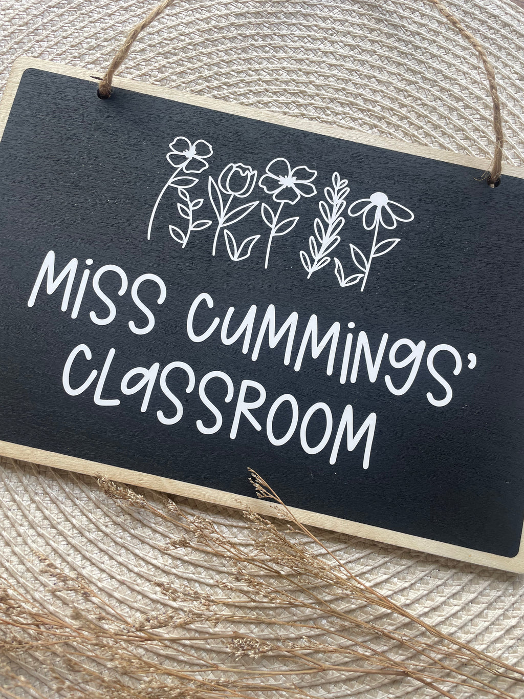 Personalised Teacher Chalk Board Door Sign