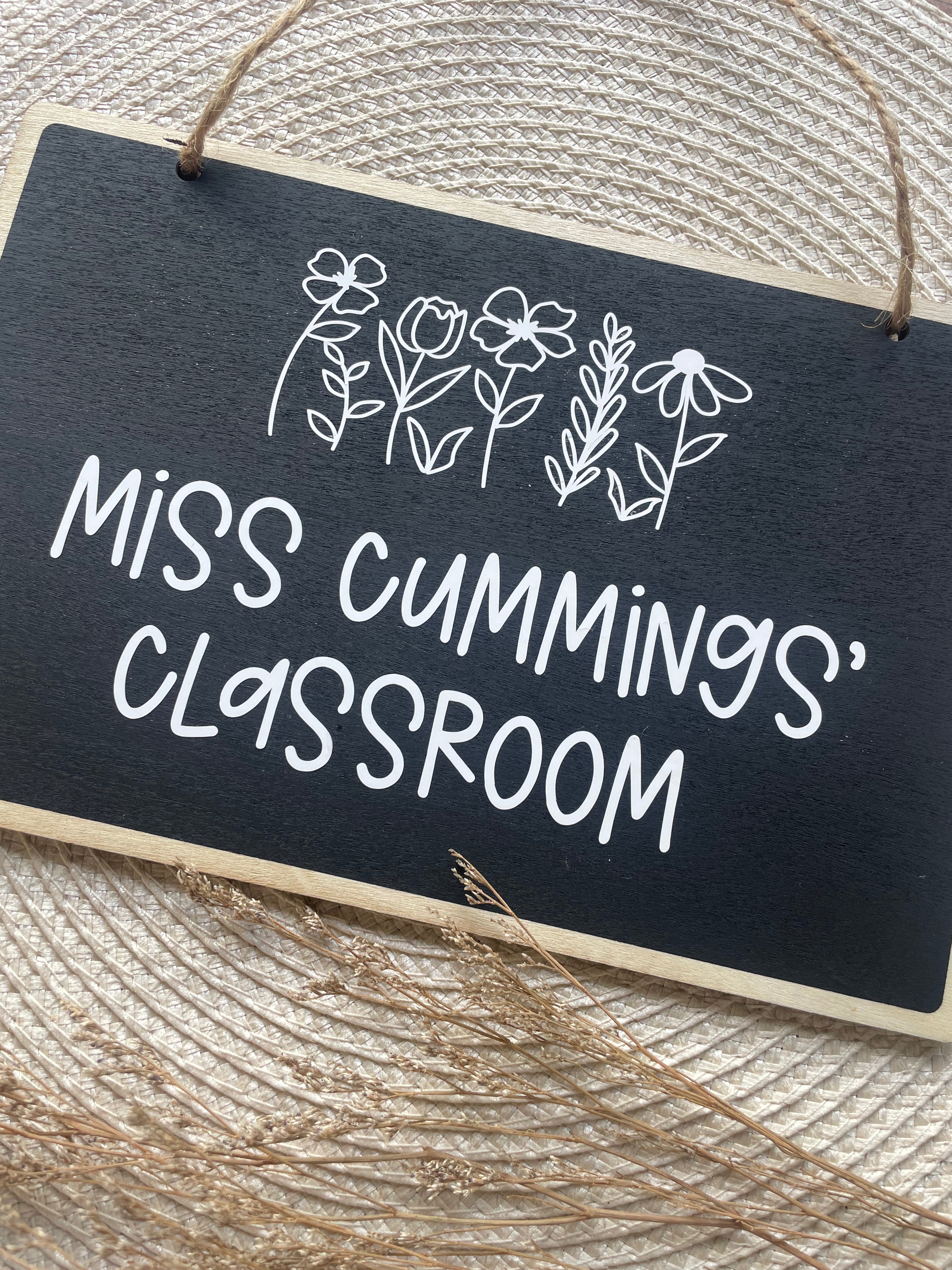 Personalised Teacher Chalk Board Door Sign