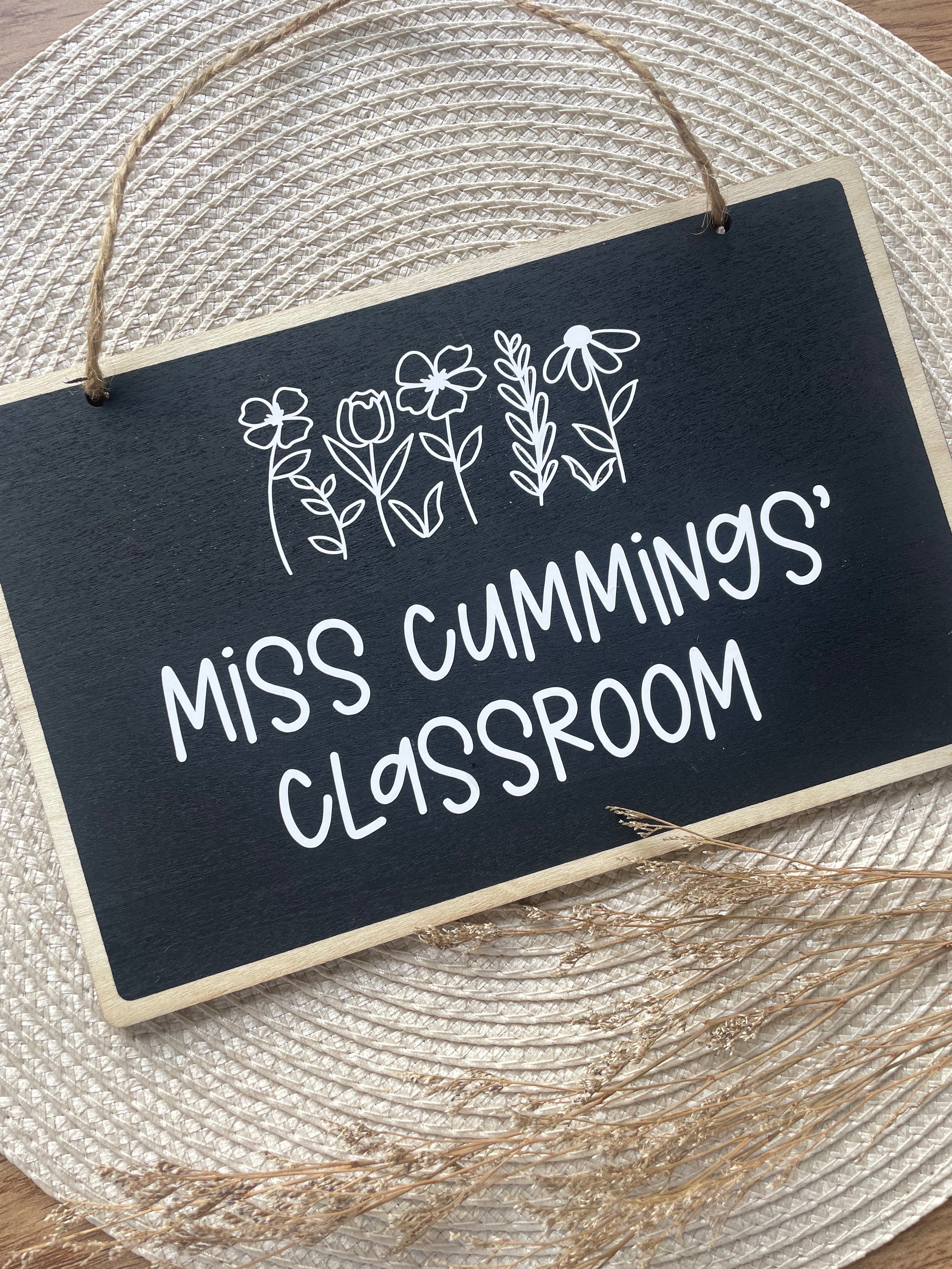 Personalised Teacher Chalk Board Door Sign